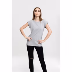 Urban Classics Ladies Extended Shoulder Tee, T-shirt, Adult, Female, Grey, Monochromatic, M