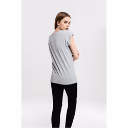 Urban Classics Ladies Extended Shoulder Tee T-shirt Scoop neck Short sleeve Cotton, Jersey