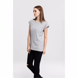 Urban Classics Ladies Extended Shoulder Tee T-shirt Scoop neck Short sleeve Cotton, Jersey