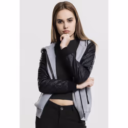Urban Classics TB785, Adult, Female, Hoodie, Black, Grey, Long sleeve, XL