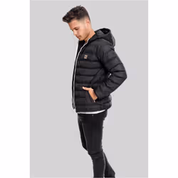Urban Classics TB863, Windbreaker coat, Male, Adult, 2 pockets, Nylon, Polyamide, Black, White