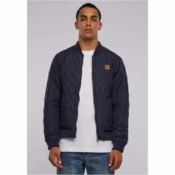 Urban Classics TB862, Bomber, Male, Adult, 2 pockets, Faux leather, Nylon, Polyester, Navy