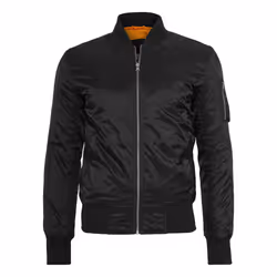 Urban Classics Basic Bomber Jacket, Bomber, Male, Adult, 3 pockets, Polyamide, Nylon, Black