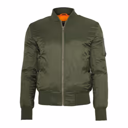 Urban Classics Basic Bomber Jacket, Bomber, Male, Adult, 3 pockets, Polyamide, Nylon, Olive
