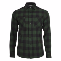 Urban Classics Checked Flanell, Shirt, Adult, Male, Black, Green, Pattern, XL