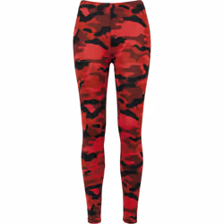 Urban Classics TB1331, Leggings, Female, Adult, Camouflage, Red, Camouflage pattern, L