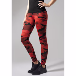 Urban Classics TB1331, Leggings, Female, Adult, Red, Red Camo, Image
