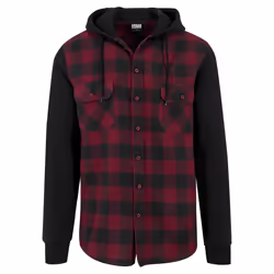 Urban Classics TB513, Shirt, Adult, Male, Black, Burgundy, Pattern, Geometric pattern