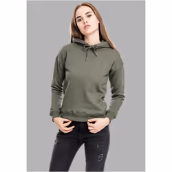 Urban Classics TB1524, Adult, Female, Hoodie, Olive, Long sleeve, Monochromatic