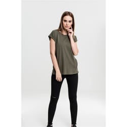 Urban Classics Ladies Extended Shoulder Tee T-shirt Scoop neck Short sleeve Cotton, Jersey