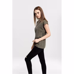 Urban Classics Ladies Extended Shoulder Tee T-shirt Scoop neck Short sleeve Cotton, Jersey
