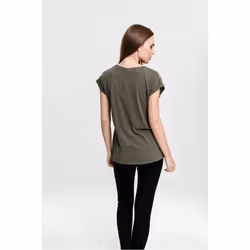 Urban Classics Ladies Extended Shoulder Tee T-shirt Scoop neck Short sleeve Cotton, Jersey