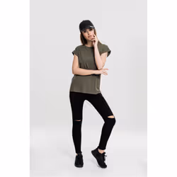 Urban Classics Ladies Extended Shoulder Tee T-shirt Scoop neck Short sleeve Cotton, Jersey - Additional view 5
