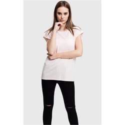Urban Classics Ladies Extended Shoulder Tee T-shirt Scoop neck Short sleeve Cotton, Jersey