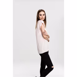Urban Classics Ladies Extended Shoulder Tee T-shirt Scoop neck Short sleeve Cotton, Jersey - Additional view 4