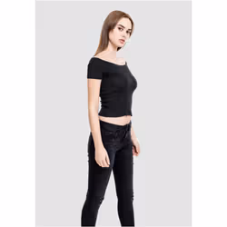 Urban Classics TB1500 Top (garment) Ballerina neckline Short sleeve Cotton, Elastane - Additional view 6