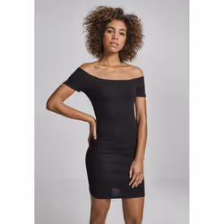 Urban Classics TB1501, Adult, Female, Empire waist dress, Black, Knee length, Black