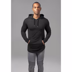Urban Classics TB1573, Adult, Male, Hoodie, Black, V-neck, Long sleeve