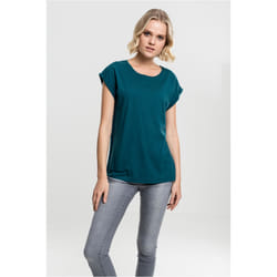 Urban Classics Ladies Extended Shoulder Tee T-shirt Scoop neck Short sleeve Cotton, Jersey