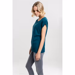 Urban Classics Ladies Extended Shoulder Tee T-shirt Scoop neck Short sleeve Cotton, Jersey