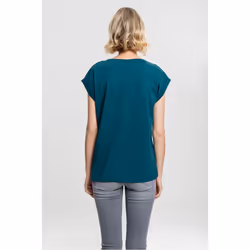 Urban Classics Ladies Extended Shoulder Tee T-shirt Scoop neck Short sleeve Cotton, Jersey