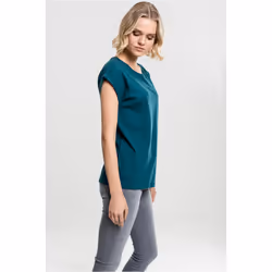 Urban Classics Ladies Extended Shoulder Tee T-shirt Scoop neck Short sleeve Cotton, Jersey - Additional view 4