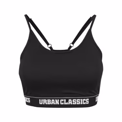 Urban Classics Ladies Sports Bra, Sports, Black, Wirefree, Monochromatic, M, Female