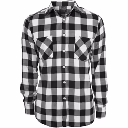Urban Classics TB297, Shirt, Adult, Male, Black, White, 5XL, Long sleeve