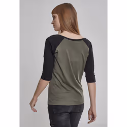 Urban Classics Ladies 3/4 Contrast Raglan Tee T-shirt Scoop neck 3/4 sleeve Cotton - Additional view 8