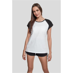 Urban Classics Ladies Contrast Raglan Tee T-shirt Crew neck Short sleeve Cotton, Viscose