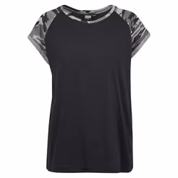 Urban Classics TB1913-01308-0046, T-shirt, Adult, Female, Black, Camouflage, Monochromatic, M