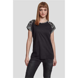 Urban Classics Ladies Contrast Raglan Tee T-shirt Crew neck Short sleeve Cotton, Viscose