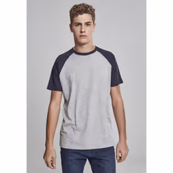 Urban Classics Raglan Contrast Tee, T-shirt, Adult, Male, Blue, Monochromatic, M