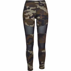 Urban Classics TB1939, Leggings, Female, Adult, Camouflage, Dark olive, Monochromatic