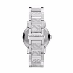 Burberry BU9144 Silver Check Stamped Dial Ladies Watch