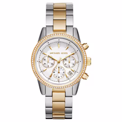 Michael Kors Ritz Chronograh Dual Tone Stainless Ladies Watch MK6474