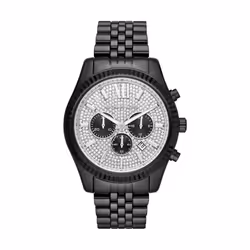 Michael Kors MK8605 Mens Watch Lexington Black Stainless Steel Chronograph