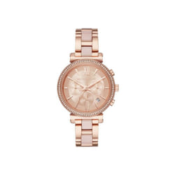 MK6560 Michael Kors Steel ChronographGilded Rose Bezel Woman