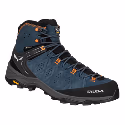 Salewa Mens Alp Trainer 2 GORE-TEX Waterproof Mid Cut Walking Hiking Boot Shoe - 11.5 UK, Denim/Orange