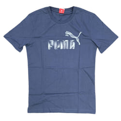 Puma Men's Navy T-Shirt Logo Top - XS