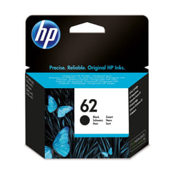 HP 62 Black Original Ink Cartridge (C2P04AE) Page yield: 200 per cartridge