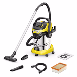 Kärcher WD 6 P S V-30/6/22/T, Dry&wet, Black, Stainless steel, Yellow, Rotary, Stainless steel, 30 L, 6 m