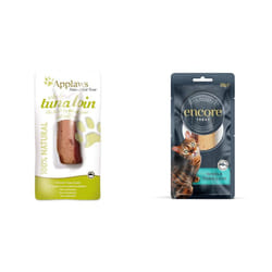 Applaws 100% Natural Cat Treats, Whole Tuna Loin Cat Snack, 30g Pouch (Pack of 12) & Encore 100% Natural Cat Treats, Whole Tuna Loin Cat Snack, 30g (P