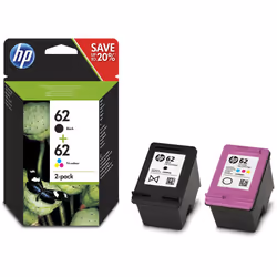 HP 62 2-pack Black/Tri-color Original Ink Cartridges (N9J71AE)