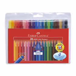 Faber-Castell Wallet of 20 GRIP Colour Markers