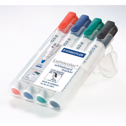 Staedtler 351 B, 4 pc(s), Black, Blue, Green, Red, Chisel tip, Multicolour, White, White, Polypropylene (PP)