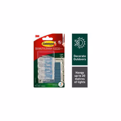 Command 17017CLR-AWPU Outdoor Light Clips Pack Of 8 Clips & 10 Small Strips