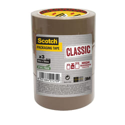 Scotch Packaging Tape Roll - Brown - 50 mm x 66 m Pack of 3