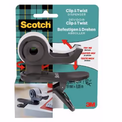 Scotch C19-CLIP-CG-EMEA, 1.9 cm, 8.89 m, Metal, Plastic, Grey, 8.89 m, 1 pc(s)