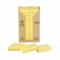 Post-It Recycled Notes 38 mm x 51 mm Canary Yellow (Pack 24) 710017224